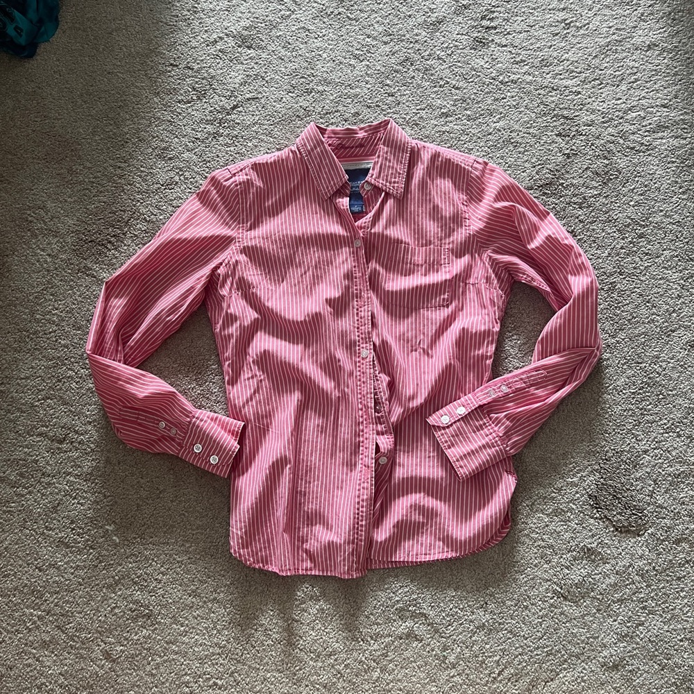 Cute American Eagle Pinstripe Button-Up
